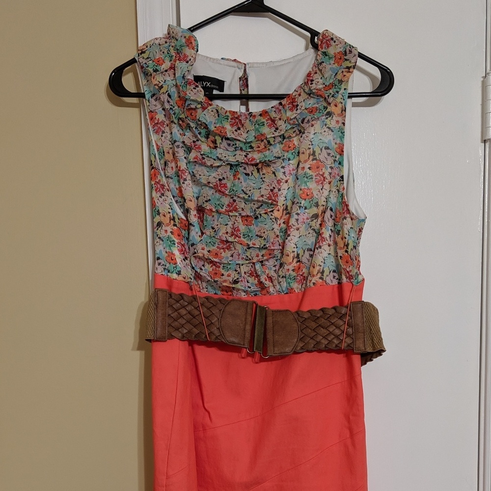 Spring dress coral belt included